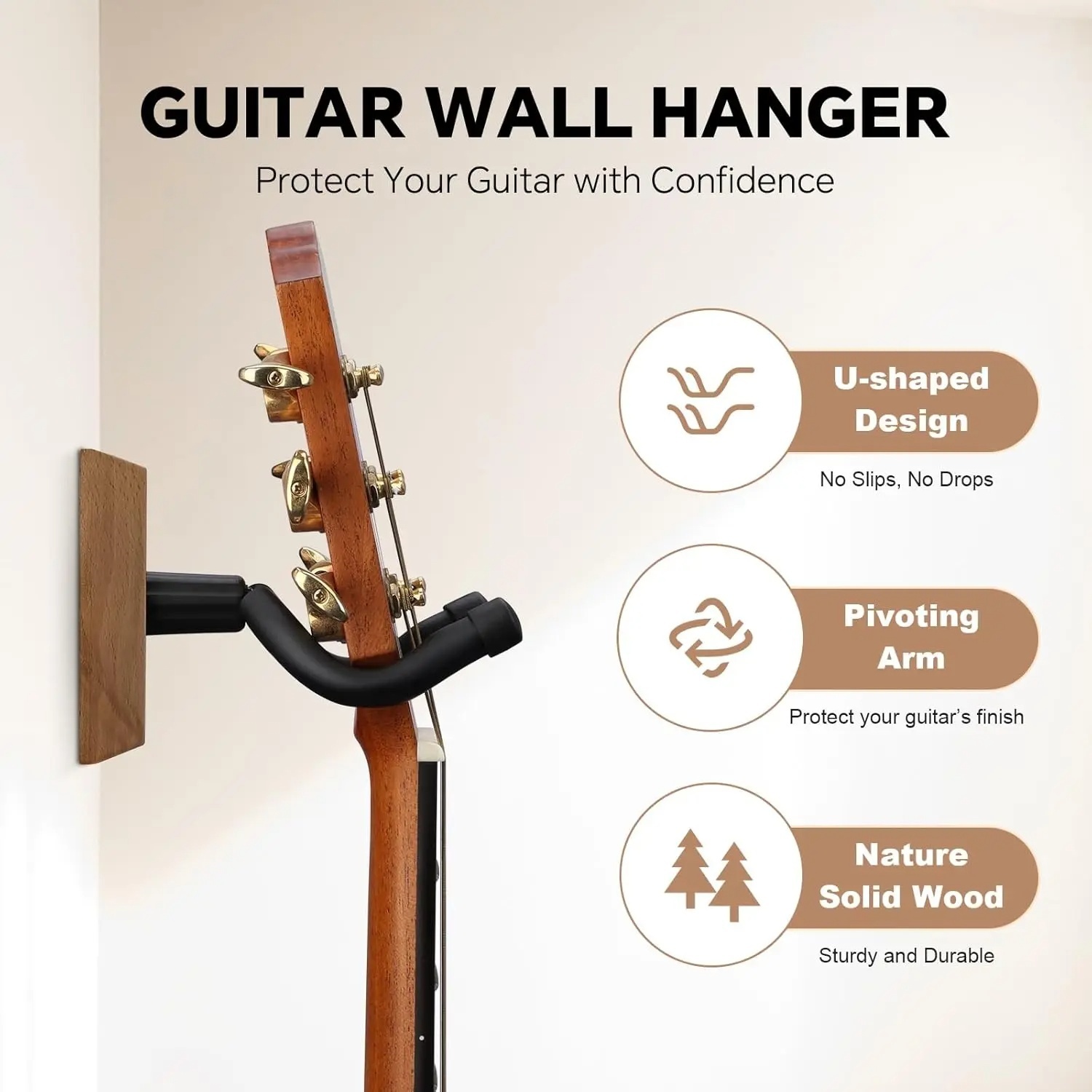 Musical Instrument Art - Wall Mount Guitar Hook Hanger for