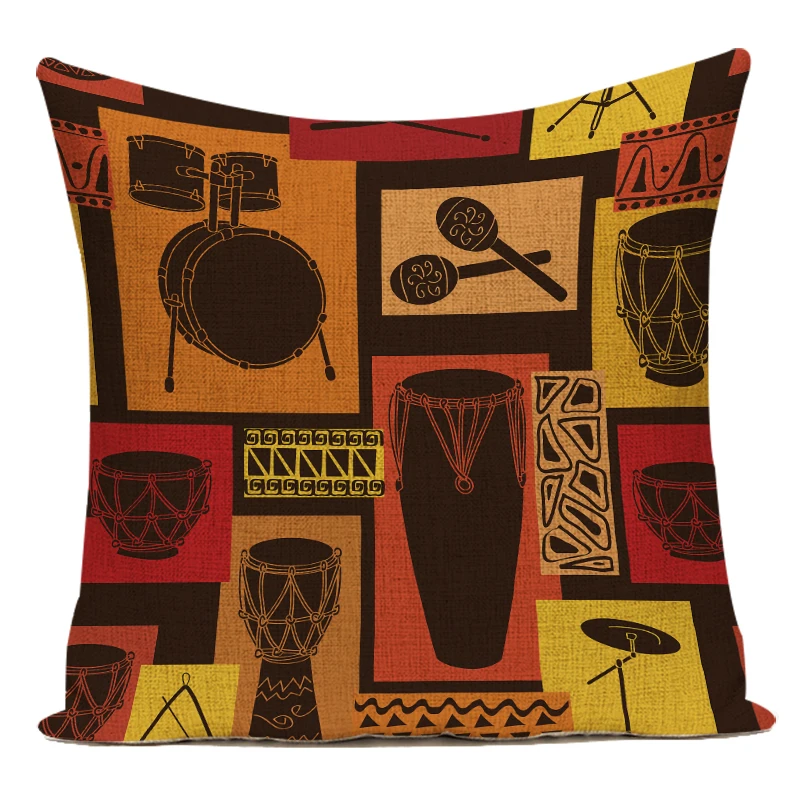 Musical Instrument In Africa - Retro African Woman Cushion Cover -