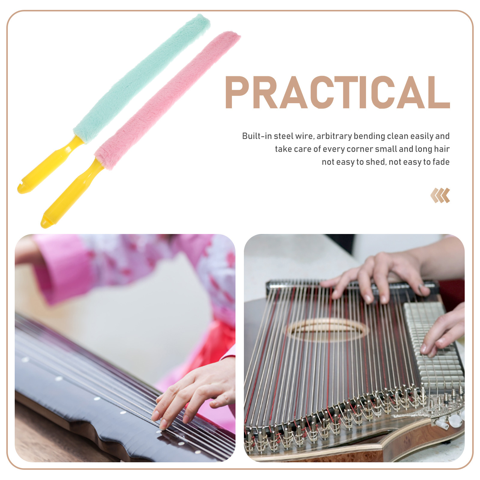 2Pcs Guzheng Cleaning Brushes  - Musical Instrument Of Keyboard recension och pris