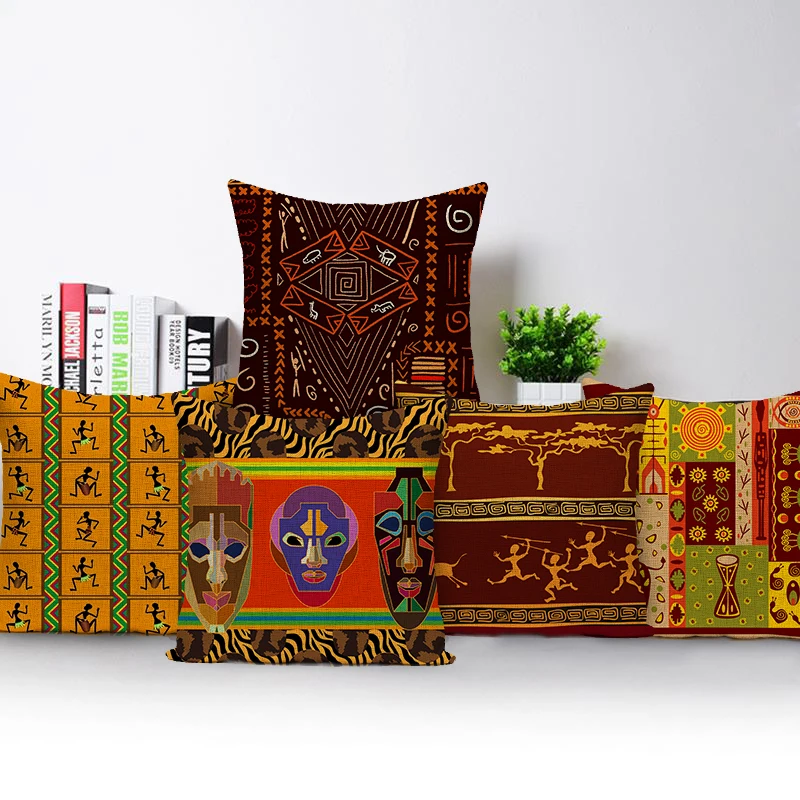 Retro African Woman Cushion Co - Musical Instrument In Africa recension och pris