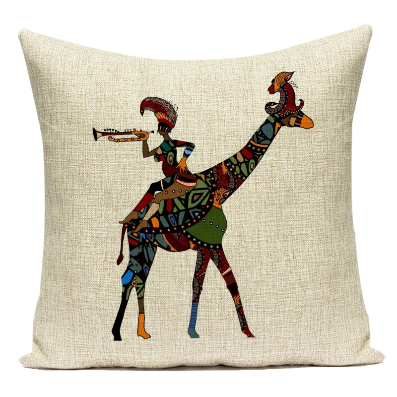 Retro African Woman Cushion Co - Musical Instrument In Africa recension och pris