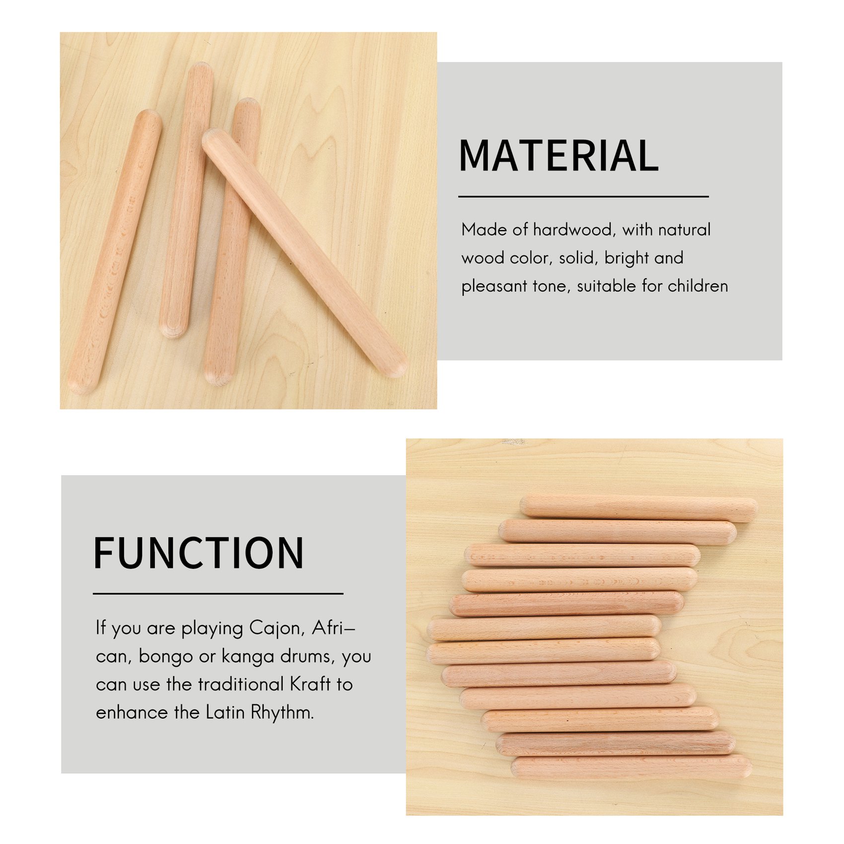 L79A 6 Pairs Wood Claves Music - Musical Instrument Percussion recension och pris