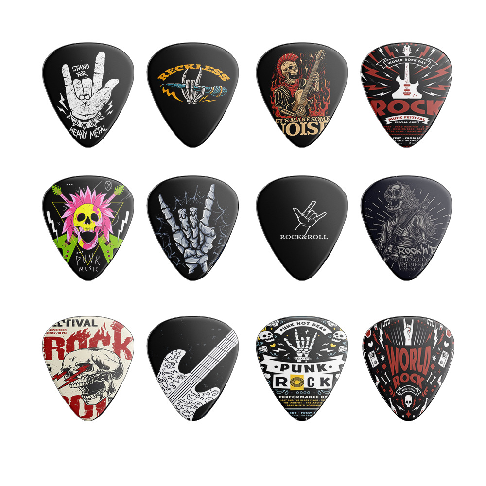12 Pieces Guitar Picks 0.46mm  - Musical Instrument Art recension och pris