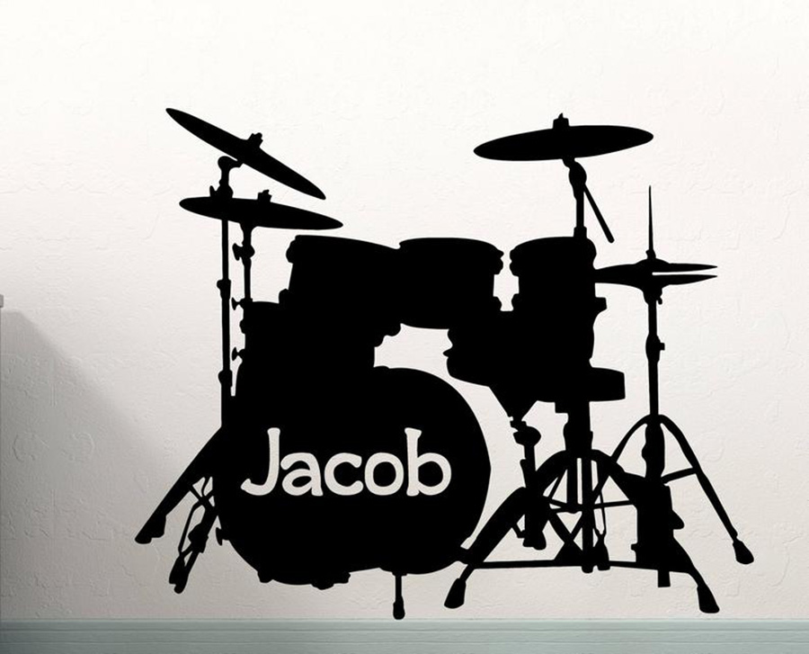 Drum Set Wall Decal Custom Nam - Musical Instrument And Names recension och pris